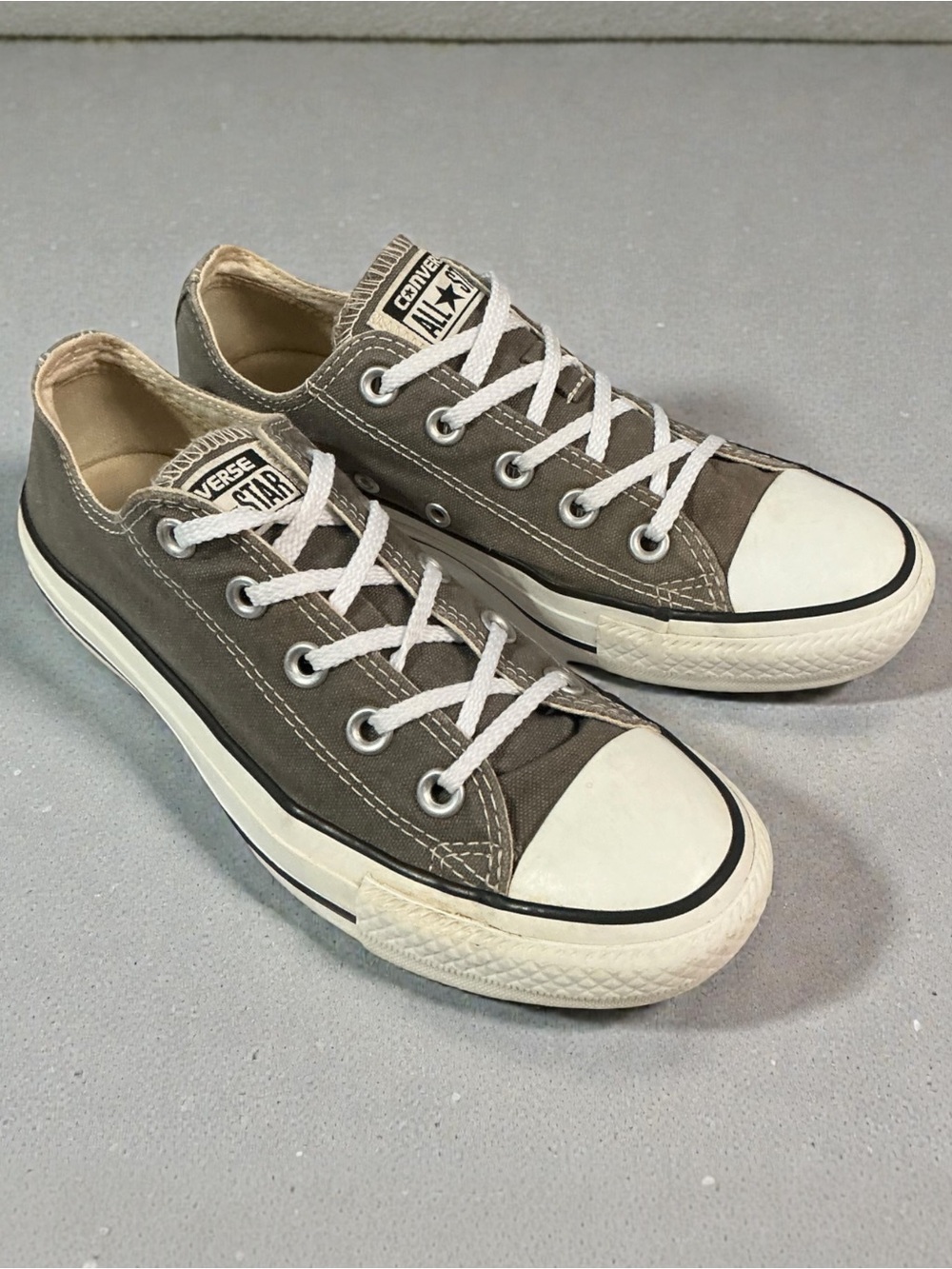 Converse Low Top Sneakers in Gray Canvas with White Accents